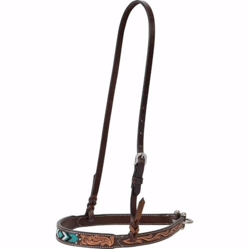 Weaver Leather 45-0224 Nasenriemen mit türkisfarbenen Perlen, 3,8 cm, Dunkles Öl, 1 Weaver Leather 45-0224 Nasenriemen mit türkisfarbenen Perlen, 3,8 cm, Dunkles Öl, 1 von Weaver Leather