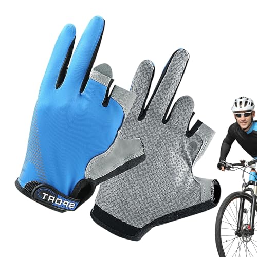 Tuxxjzm Angelhandschuhe Herren,Mountainbike-Handschuhe | rutschfeste, atmungsaktive Angel-Trainingshandschuhe | Verstellbare Touchscreen-Reithandschuhe mit UV-Schutz für Männer und Frauen von Tuxxjzm