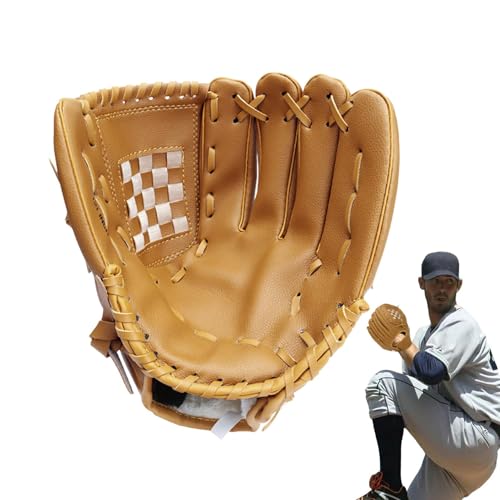 Tuxxjzm Baseball-Handschuhe für Erwachsene, Softball-Handschuhe für Jugendliche - Handwurfhandschuhe,Robuster Hand-Wurf-Handschuh, linker Teeball-Softball-Handschuh für Training und Anfängerspiel von Tuxxjzm