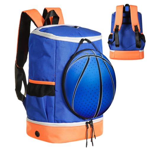 Tuxxjzm Basketball-Rucksack, Fußball-Rucksack für Herren - Aufbewahrungstasche Basketball-Rucksack | Volleyball-Rucksack mit großem Fassungsvermögen, Fußballtasche mit Ball- und Schuhfach, von Tuxxjzm