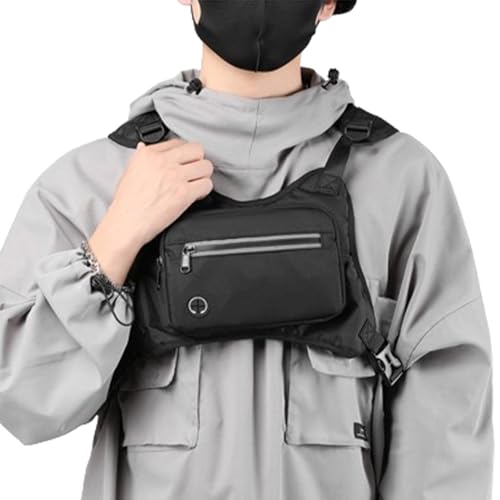 Tuxxjzm Brusttasche für Herren, multifunktionale Sport-Brusttasche, Outdoor-Brusttasche, tragbare Laufweste, Brusttasche mit Kopfhöreranschluss für Damen und Herren von Tuxxjzm