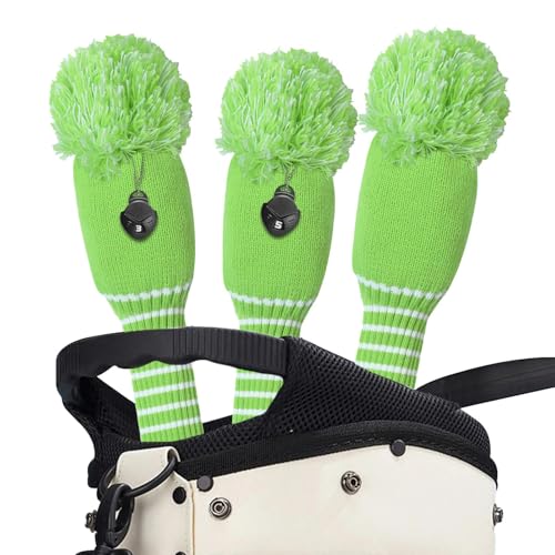 Tuxxjzm Gestrickte Golfschlägerhauben | Golfschlägerhauben Set | Lustige Golfschlägerabdeckungen, Golfschlägersocken für Damen-Golftasche, Outdoor-Sport von Tuxxjzm