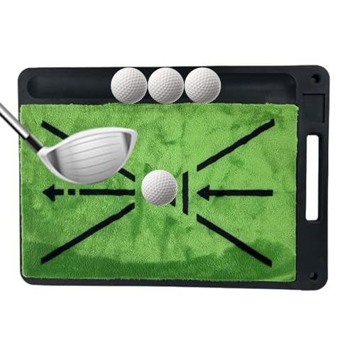 Tuxxjzm Golf-Pad zum Üben, Golf-Schlagmatte - rutschfeste Mehrzweck-Schlagmatten | Tragbare Trainingsmatte mit Griff, grüne Golf-Trainingshilfe für Böden, Beton von Tuxxjzm