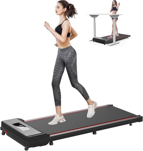 Laufband für Zuhause,Walking Pad, Laufband Schreibtisch, 1-8 km/h 550W Motor mit Fernbedienung und LCD-Anzeige (Rot) von Tvdugim