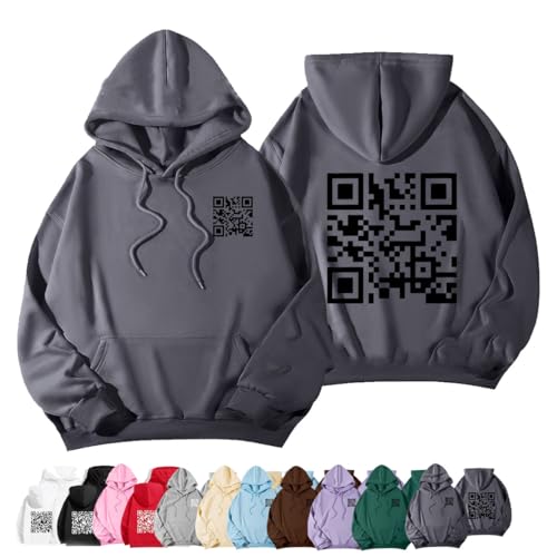 Twaynorb Funny Fu QR Code Hoodie,QR Code Sweatshirt,Fuck You QR Code Hoodie,QR Scan Code Joke Funny Hoodie Unisex (Dark Gray,XL) von Twaynorb