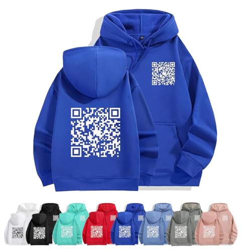 Twaynorb Funny Fu QR Code Hoodie,QR Code Sweatshirt,Fuck You QR Code Hoodie,QR Scan Code Joke Funny Hoodie Unisex (Royal Blue,M) von Twaynorb