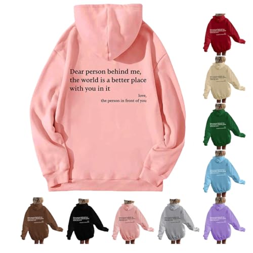 You Are Enough Hoodie Sweatshirt,Dear Person Behind Me Hoodie,Dear Person Behind Me Hoodie with Pocket Unisex (Pink,M) von Twaynorb