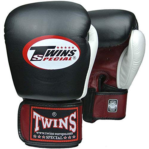 TWINS Special Boxhandschuhe, Leder, BGVL-4, rot-schwarz-weiß Größe 14 Oz von Twins Special