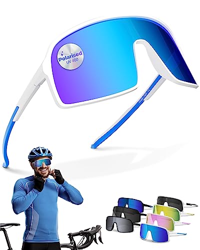 Two Horizons Sportbrille | Fahrradbrille | MTB Brille | XL Oversized HD Vision | Sportsonnenbrille polarisiert | UV400 Schutz, flexibel, ultraleicht | Sport Sonnenbrille Herren Damen | Schnelle Brille Two Horizons Sportbrille | Fahrradbrille | MTB Brille | XL Oversized HD Vision | Sportsonnenbrille polarisiert | UV400 Schutz, flexibel, ultraleicht | Sport Sonnenbrille Herren Damen | Schnelle Brille von Two Horizons