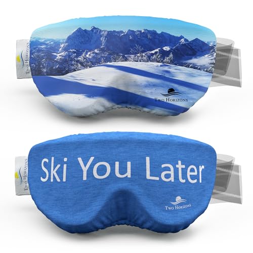 Two Horizons Skibrillen Schutz Überzug 2er Set | Schützt vor Kratzern | Mikrofaser Brillen Putztuch | Style with Smile | Skibrille Schutzhülle | Ski Goggle Cover | Skibrillenschutz Überzug von Two Horizons