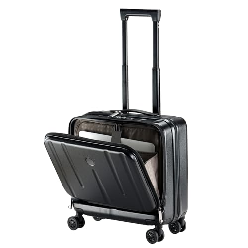 TydeCkare 16" Handgepäck-Aktenkoffer mit 2 Laptopfächern, Leichter Hartschalen-ABS+PC-Koffer mit leisen Spinner-Rollen, für Pendeln zur Arbeit oder Geschäftsreise, Schwarz TydeCkare 16" Handgepäck-Aktenkoffer mit 2 Laptopfächern, Leichter Hartschalen-ABS+PC-Koffer mit leisen Spinner-Rollen, für Pendeln zur Arbeit oder Geschäftsreise, Schwarz von TydeCkare