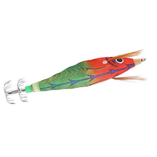 Tyenaza Fishing Squid Jigs Bait, mit leuchtendem Effekt, Squid Jig Hook, Harter Angelköder für das Angeln im Ozean, Boot, Fluss, Teich (red Head Light Green Body) von Tyenaza