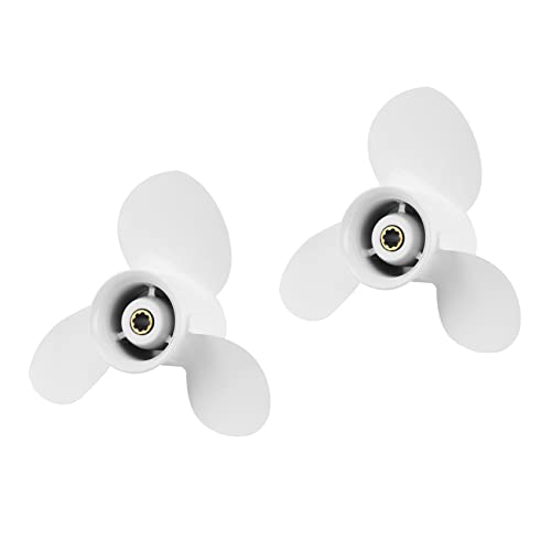 Tynmoel 2X Propeller 9 1/4X11 für Außenbordmotoren 9,9 Ps F9.9 15Ps F15C F15 F20 Aluminium 8 Zähne Keilverzahnung Rh 63V-45943-00-El von Tynmoel