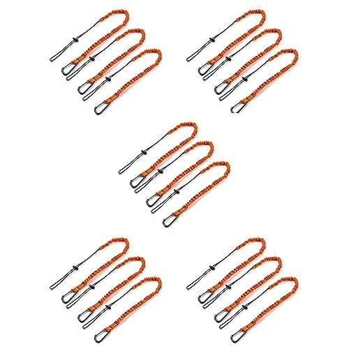 Tynmoel Werkzeug Lanyard, 15 Stückes Sicherheits Lanyard mit Karabiner, Stoßdämpfendes Sicherheits Lanyard, Verstellbares Sicherheits Lanyard für Arbeitsgeräte von Tynmoel