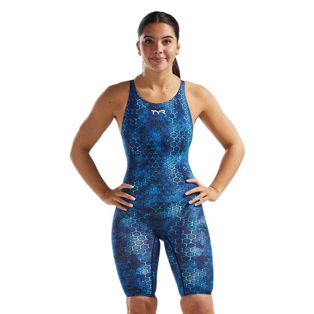 Tyr Thresher Akurra Open Back Competition Swimsuit Blau 28 Frau von Tyr