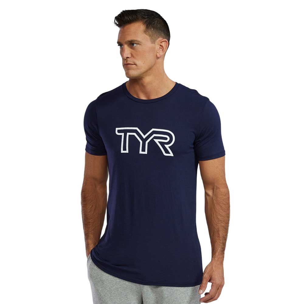 Tyr Ultrasoft Lightweight Tri Blend Tech Big Logo Short Sleeve T-shirt Blau S Mann Tyr Ultrasoft Lightweight Tri Blend Tech Big Logo Short Sleeve T-shirt Blau S Mann von Tyr