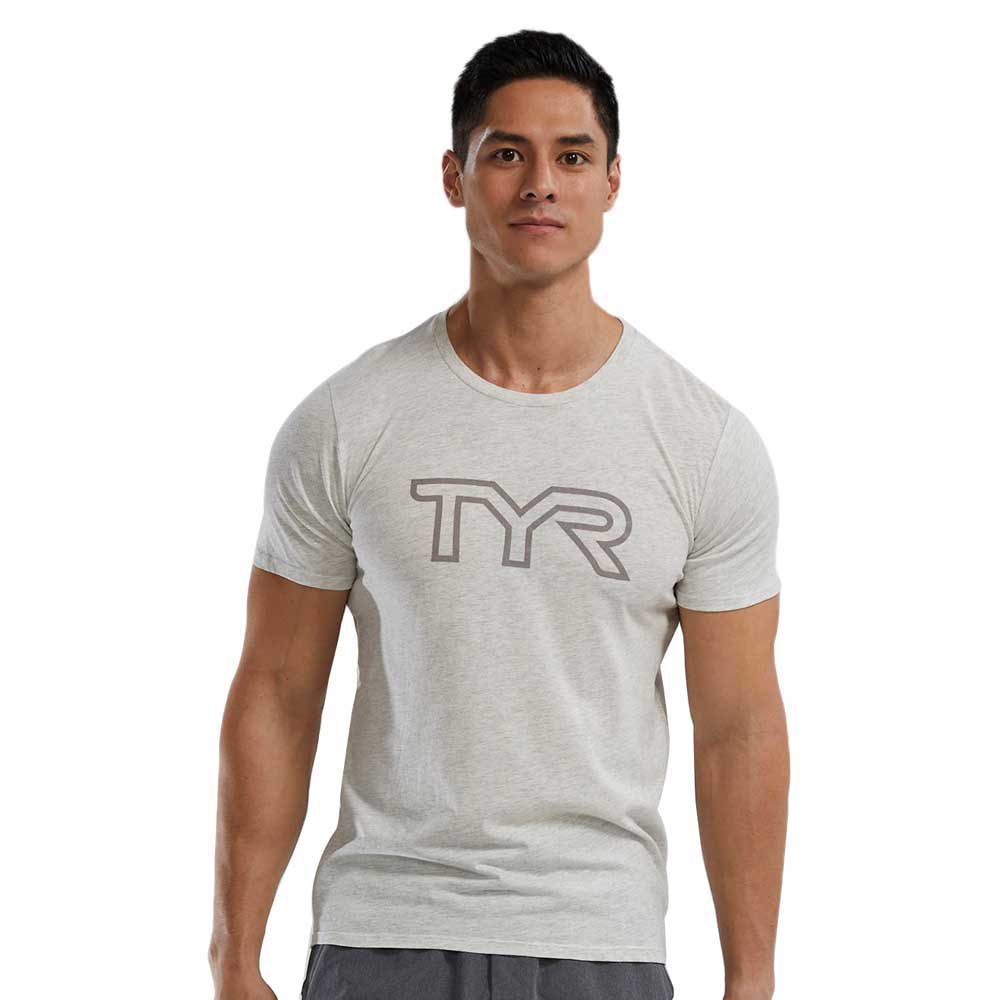 Tyr Ultrasoft Lightweight Tri Blend Tech Big Logo Short Sleeve T-shirt Grau L Mann von Tyr