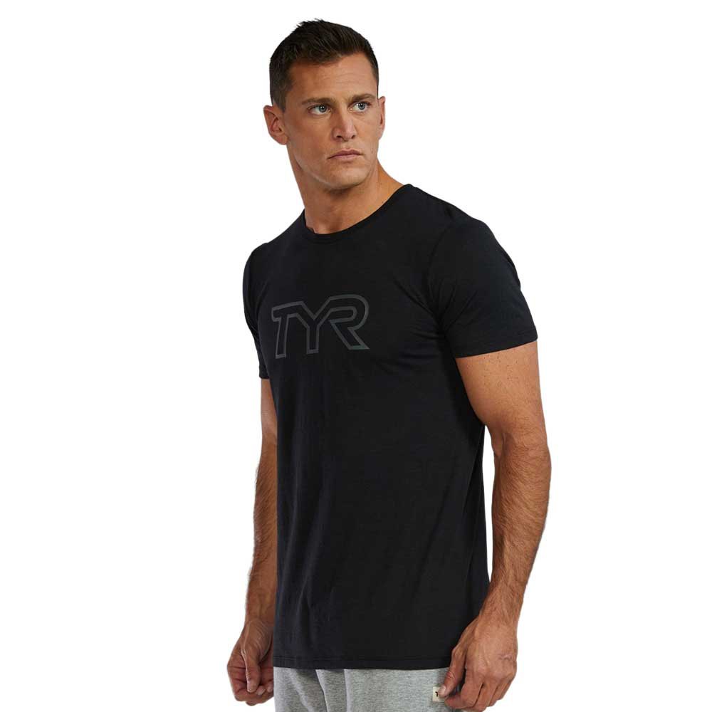 Tyr Ultrasoft Lightweight Tri Blend Tech Big Logo Short Sleeve T-shirt Schwarz S Mann Tyr Ultrasoft Lightweight Tri Blend Tech Big Logo Short Sleeve T-shirt Schwarz S Mann von Tyr