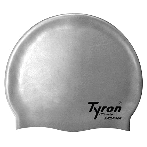 TYRON Soft Touch Badekappe (Silber) | | 100% Silikon | Unisex | Damen & Herren | Schwimmsport von Tyron