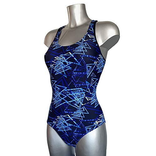 Tyron Badeanzug Delta Blue Art (blau) | Badeanzug für Damen & Mädchen | Sport Badeanzug für Training und Wettkampf | Schwimmanzug | Schwimmsport von Tyron