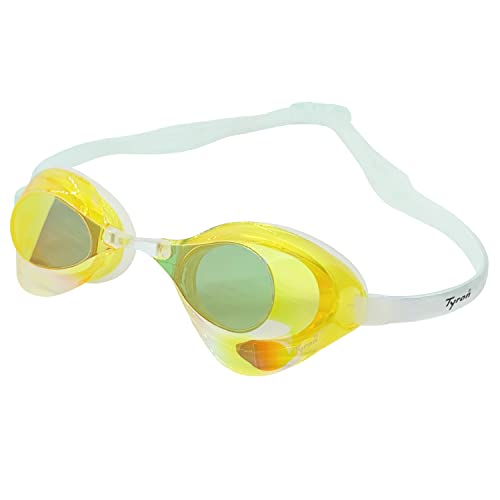 Tyron Performance Speed Goggle (gelb verspiegelt) | Schwimmbrille | Training und Wettkampf | Anti Fog Beschichtung | UV Schutz von Tyron