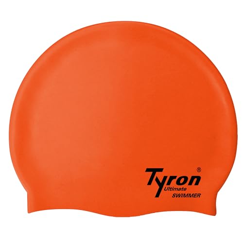Tyron Silikon Badekappe (orange) | | 100% Silikon | Unisex | Damen & Herren | Schwimmsport von Tyron