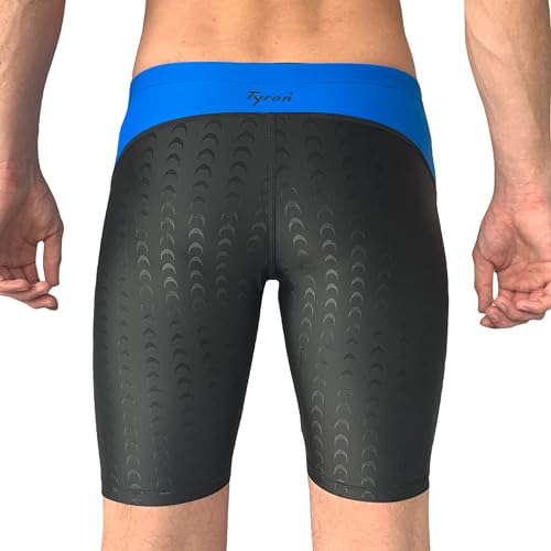 Tyron Speed Line Jammer ND (blau - XS) | |Badehose für Herren & Jungen | Schwimm Training und Wettkampf | Jammer | Tight | knielange Schwimmhose von Tyron