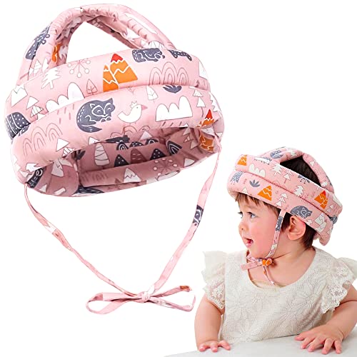 Tyuodna Baby Helm ab 6 Monate,Atmungsaktiv Baby Kopfschutz Schutzhelm,360° Anti-Kollision Baby Helmet,Verstellbarer Kopfschutzmütze,Baby Helmet für Kleinkind Lernen Laufen und Krabbeln (Rosa) von Tyuodna