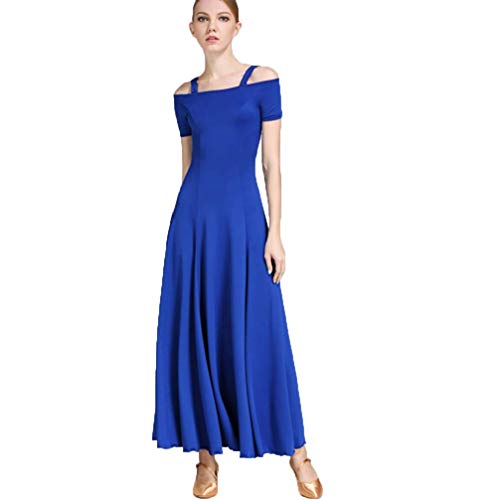 National Standard Dance Tanzkleider Damen Standard Modernes Tanzkleid Wettbewerb Kleider Adult Walzer Ballsaal Tanz Kleid Großer Swing Rock,Blau,XL National Standard Dance Tanzkleider Damen Standard Modernes Tanzkleid Wettbewerb Kleider Adult Walzer Ballsaal Tanz Kleid Großer Swing Rock,Blau,XL von Tzdd