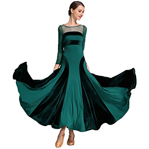 Tanzkleider Damen Standard Lange Ärmel Performance Kleider Moderne Walzer Training Tanzkleidung Tango Klei Ballroom Dress,Grün,M Tanzkleider Damen Standard Lange Ärmel Performance Kleider Moderne Walzer Training Tanzkleidung Tango Klei Ballroom Dress,Grün,M von Tzdd