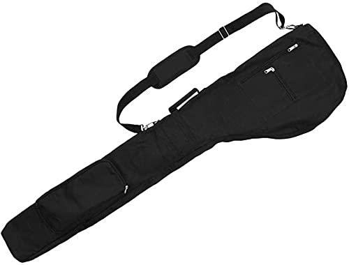 U/D Golftasche/Reisetasche für Golfschläger, mit Reißverschluss und zwei Taschen, tragbar, Schwarz von U/D