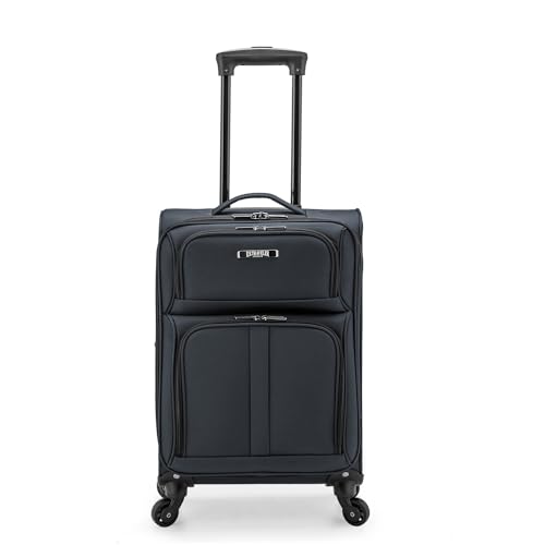 U.S. Traveler Anzio Softside Erweiterbarer Spinner Gepäck, dunkelgrau, Carry-on 22-Inch, Anzio Softside Erweiterbarer Spinner Gepäck von U.S. Traveler