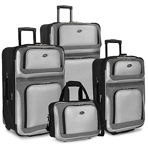 U.S. Traveler New Yorker Lightweight Softside Expandable Travel Rolling Luggage Set, Gray, 4-Piece Set (15/21/25/29), New Yorker Lightweight Softside Expandable Travel Rolling Luggage Set von U.S. Traveler