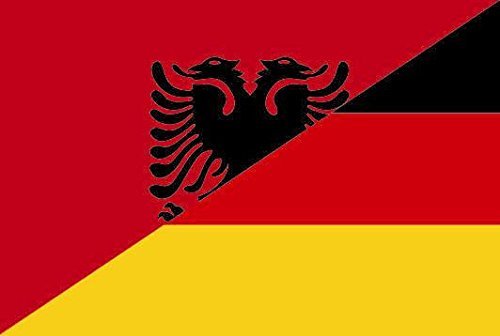 U24 Motorradflagge Albanien-Deutschland Fahne Flagge 20 x 30 cm von U24