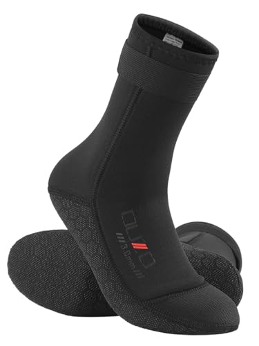 UCK-KIT 5MM Neopren Socken Thermische Wärme Neoprenanzug Socken Für Männer Frauen Anti-Rutsch Strand Socken Für Tauchen Schnorcheln Schwimmen Surfen Segeln Wassersport,Schwarz,M von UCK-KIT