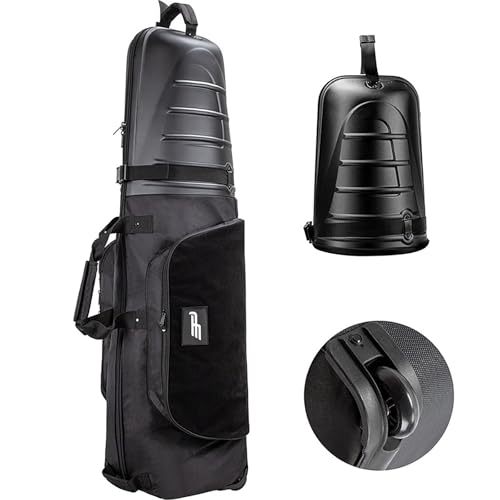 UCK-KIT Golf-Reisetaschen, Faltbare Golfschlägertaschen mit Rädern und Hartschalenkoffer-Top,Schwarz von UCK-KIT