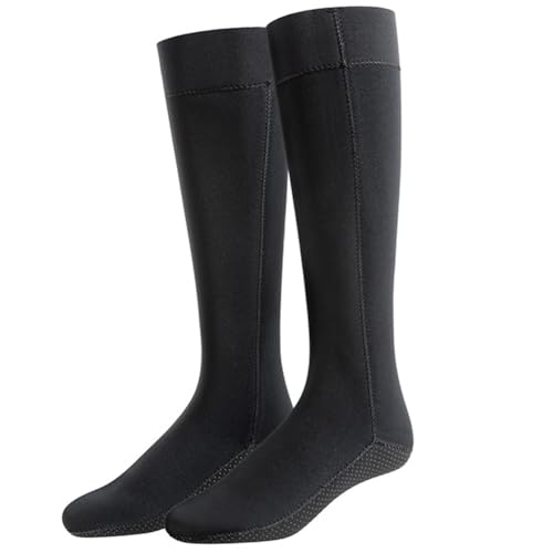 UCK-KIT Neopren Socken 3mm Lange Tauchen Socken Anti-Rutsch Wärme Neoprenanzug Stiefel Wasser Socken Für Männer Frauen Schnorcheln Schwimmen Surfen Kajak Tauchen,Schwarz,M von UCK-KIT