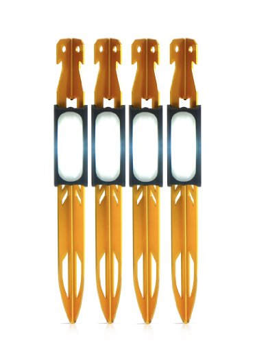 UCO Unisex-Erwachsene Zelthering Mit Led, 4 Stück, gelb, Pack of 4 von UCO