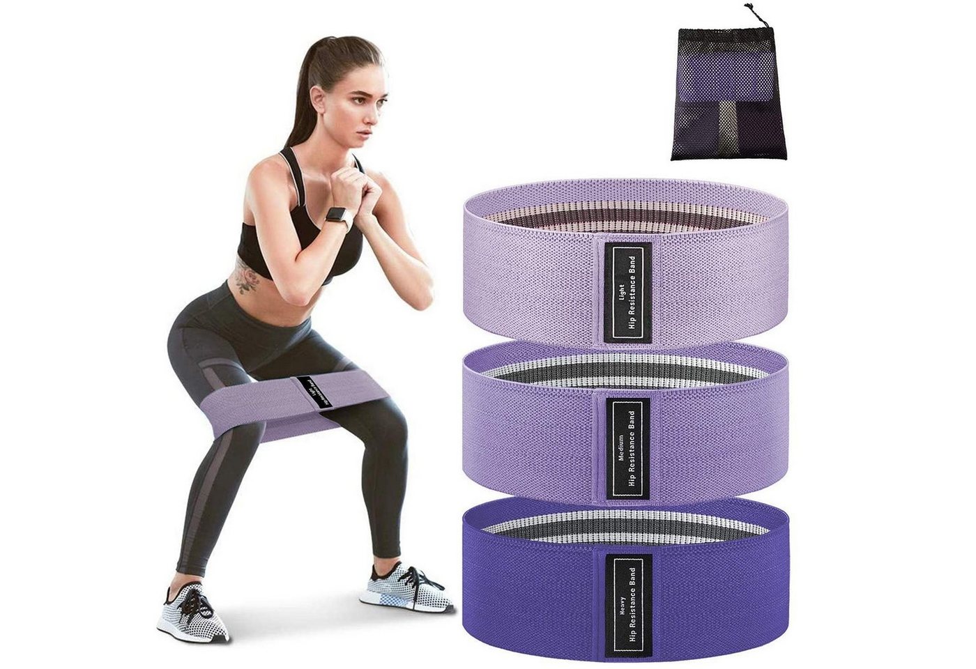UE Stock Gymnastikbänder Yogagurt Fitnessband Beine Tailletraining Fitnessbänder Dreierpack von UE Stock