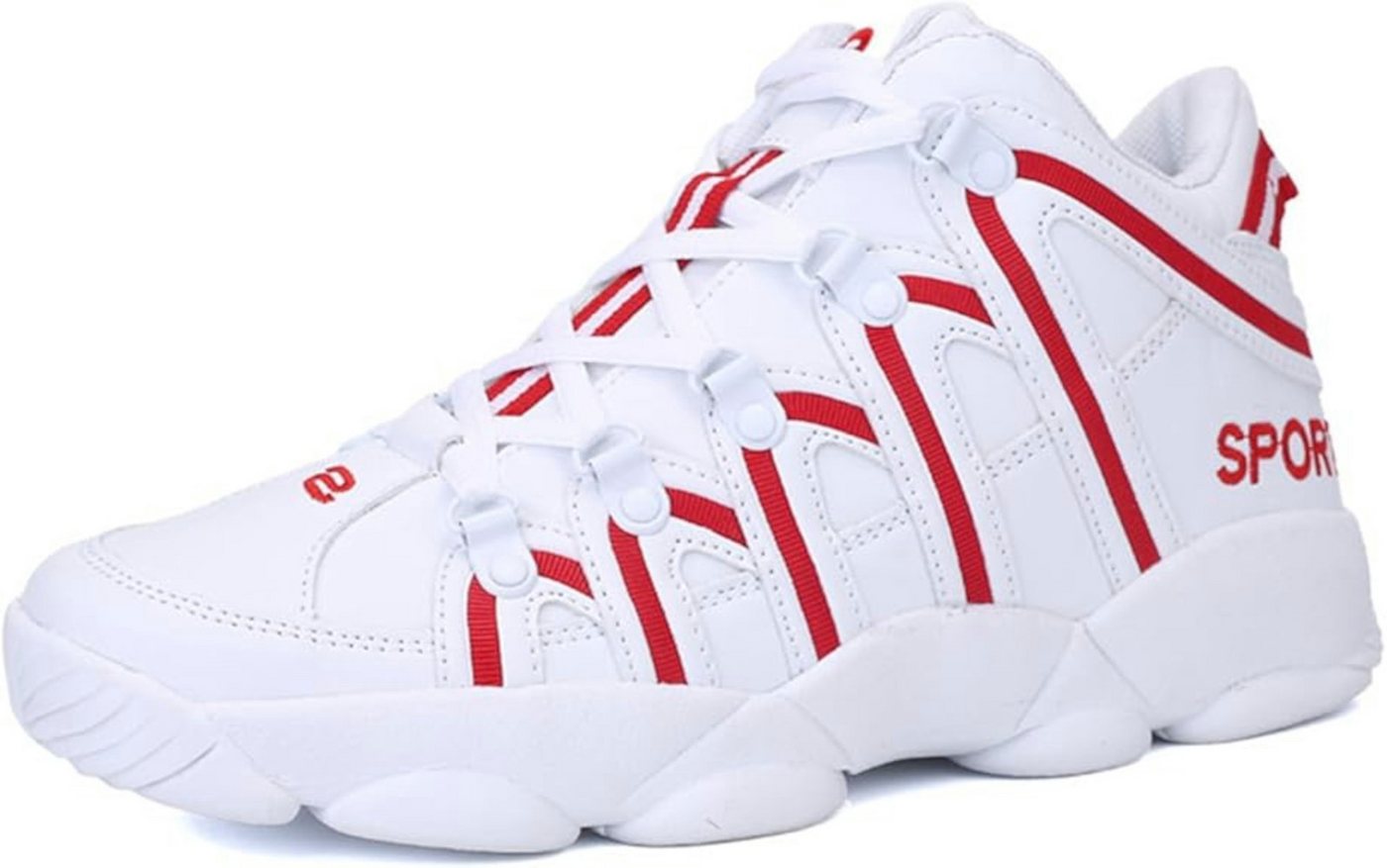 UE Stock Unisex Indoor Basketballschuhe Sportschuhe Freizeitschuhe Gr. 42 Weiß Wedgesneaker für ganztägigen Komfort von UE Stock