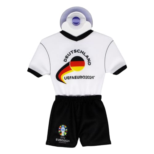 UEFA Euro 2024 Mini-Kit/Mini-Trikot 17x14cm, mit Saugnapf, Fussball Fanartikel, Europameisterschaft, offizielles Lizenzprodukt, Geschenkartikel (Deutschland Design 02) von UEFA Euro 2024