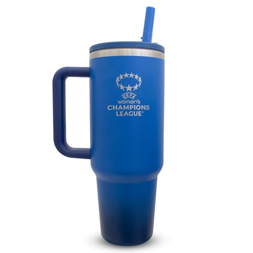 UEFA Frauen Champions League Thermosflasche – 40 oz, 1,13 l, Offiziell lizenziertes Merchandise, UWCL, Für kalte oder heiße Getränke, Wasserflasche mit Strohhalm, Griff und Deckel UEFA Frauen Champions League Thermosflasche – 40 oz, 1,13 l, Offiziell lizenziertes Merchandise, UWCL, Für kalte oder heiße Getränke, Wasserflasche mit Strohhalm, Griff und Deckel von UEFA