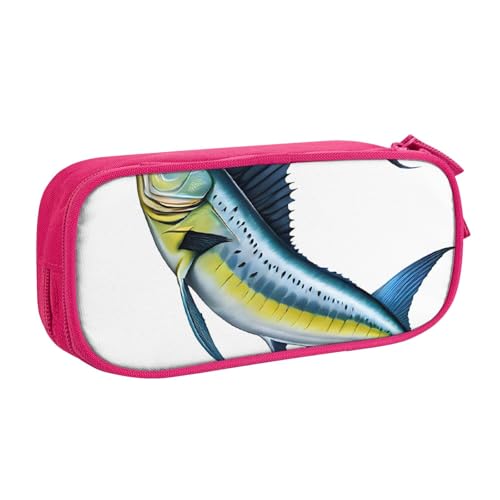 UENFFKDAP Fish Art Große Kapazität Federmäppchen Schüler Federmäppchen Reißverschluss Federmäppchen Kosmetiktasche Geeignet für Schulen und Büros, Unisex, rose, Einheitsgröße, Kosmetiktasche von UENFFKDAP