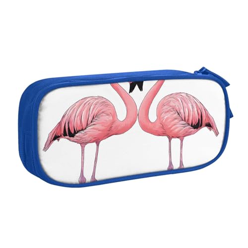 UENFFKDAP Ink Flamingos Große Kapazität Federmäppchen Schüler Federmäppchen Reißverschluss Federmäppchen Kosmetiktasche Geeignet für Schulen und Büros, Unisex, blau, Einheitsgröße, Kosmetiktasche von UENFFKDAP