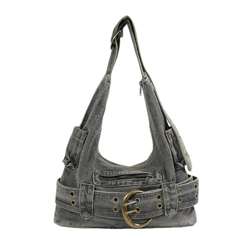 UERSJWYSO Damen Y2K Trendy Denim Schultertasche Verstellbare Träger Jeans Geldbörsen Vintage Casual Handtaschen Große Hobos,Blau UERSJWYSO Damen Y2K Trendy Denim Schultertasche Verstellbare Träger Jeans Geldbörsen Vintage Casual Handtaschen Große Hobos,Blau von UERSJWYSO