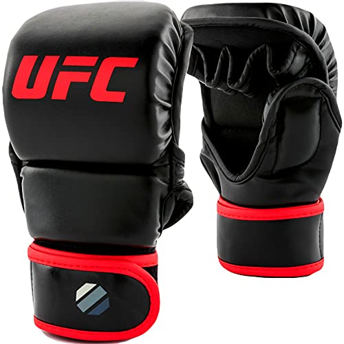 UFC Contender MMA-Sparring-Handschuhe, Klettverschluss, offene Handfläche, ideal für Grappling, Boxen, Kampfsport, Muay Thai, Boxsack, Kickboxen, BJJ und Kampfsporttraining von UFC