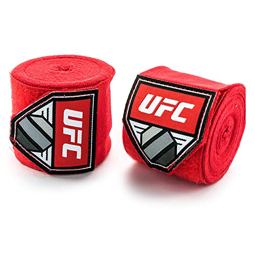 UFC Hand Wraps Boxbandagen mit Daumeschlaufe SCHWARZ 4.6m aus elastischem Baumwoll-Mischgewebe - 1 Paar von UFC