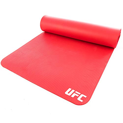 UFC Trainingsmatte, dick gepolstert, rutschfest, NBR Workout-Matte, 173 x 61 cm, ideal für Yoga, Pilates, Kniebeugen, Gymnastik und verschiedene Sportarten für Zuhause und Fitnessstudio, inklusive von UFC