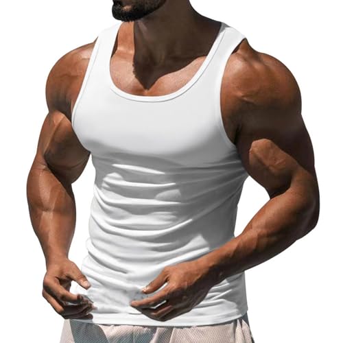 UFZKOOEP Ekko Beaters, Ekko Beaters Tanktop für Herren, ärmelloses Kompressionsshirt, schlankmachendes Body-Shaper-Unterhemd für Herren (White,XXL) von UFZKOOEP