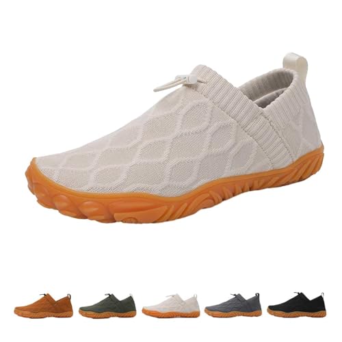 UFZKOOEP Joyoasis Wasserschuhe, modische, lässige, rutschfeste, schnelltrocknende, gestrickte Wasser-Sneaker zum Reinschlüpfen, Bequeme Sportschuhe aus Mesh (Beige,43) von UFZKOOEP